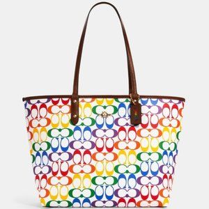 Coach Pride City Tote in Rainbow Signature Canvas